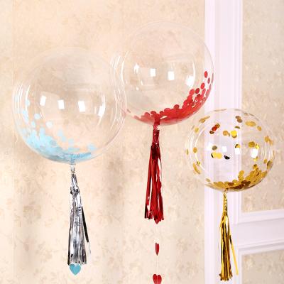 China Birthday Party Decorations 24inch Transparent Bobo Bubble Balloons Party Decorations Helium Balloons Christmas Wedding Feather Bobo for sale