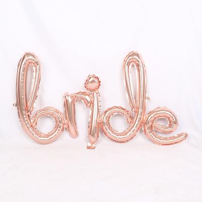 China Party Supplies 1set Rose Gold Bride To Be Letter Balloons Heart Foil Balloon Hen Party Decorations Wedding Bachelorette Party Supplies for sale