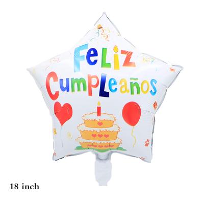 China Party Supplies 18inch Foil Balloons Happy Birthday Party Decorations Spanish Helium Globos Feliz Dia Balloon Baby Shower Supplies for sale