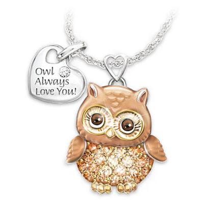 China Relieve Fit Cute Animal Bird Pet Products Owl Charm Necklace New 2021 Style Fashion Pendant Necklace For Gift for sale