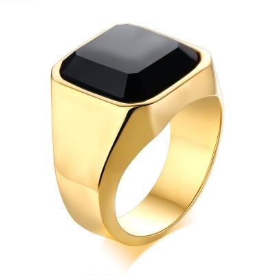 China Wholesale 316 Stainless Steel FASHIONABLE Custom Enamel Gem Rings For Men Ease Fit for sale