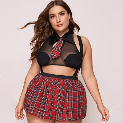 China Breathable Love Three Deep Colors Plus Size School Uniform Girl Cosplay Set Sexy Lingeries With Shoulder Strap for sale