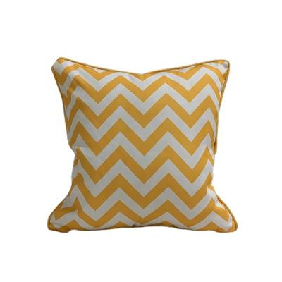 China Custom Decorative 18x18 Inch Chevron Wave Patterns Yellow Pillow and Cushion Fire Retardant For Garden Park 45X45 cm for sale