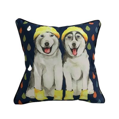 China Waterproof Outdoor Patio Furniture Funky Garden Fabric Water Resistant Printing Cushion Dog Pattern Dog Pattern Tile for sale