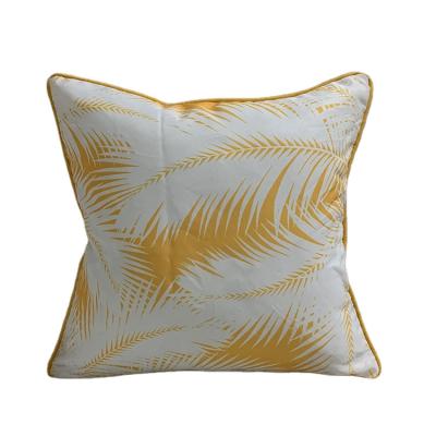 China Waterproof Yellow Tropics Print Design Garden Decorative Large Scatter Filled With Pad Water Resistant Outdoor Pillow Cushion For Sofa for sale