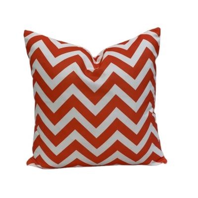 China Buy cheap decorative waterproof outdoor bright orange chevron water resistant filled 18 inch scatter cushion tile for garden chair for sale