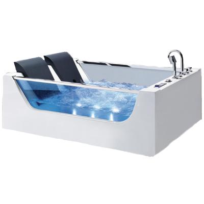 China Large Hot Tub Skirt Bath Hotel LED Jet Massage 2 Style Bathtub Whirlpool Massage Bathtub Outdoor SPA Acrylic Sided Free Person for sale