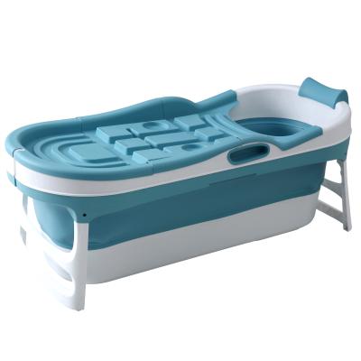 China 1.48M Freestanding Bathroom Folding Tub Sustainable Bucket Barrel Portable Plastic Foldable Tub For Adult for sale