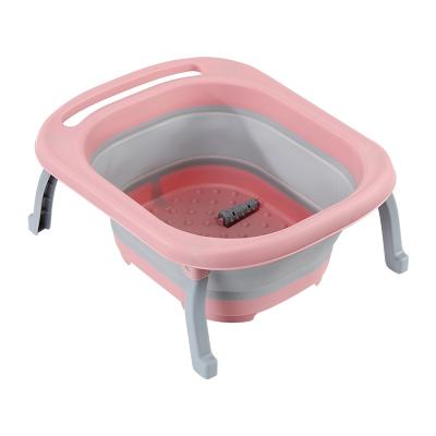 China Plastic Foaming Collapsible Foldable Foot Bucket Folding Foot Bucket Massage Bucket Pedicure Bath Soaking Tub for sale