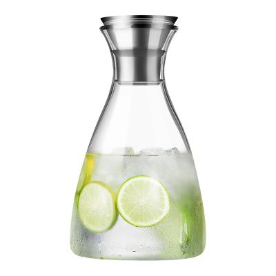 China Wholesale Nordic Style Attractive Exterior Shape Glass Drinking Bottle With 304 Dustproof Lid for sale