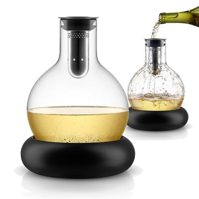 China Hot Selling Luxury Nordic Style Wine Tasting Mate Glass Decanter For Party for sale