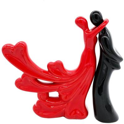 China China Passionate Home Decor Ceramic Embrace Lovers Couple Figurines For Wedding Gift for sale