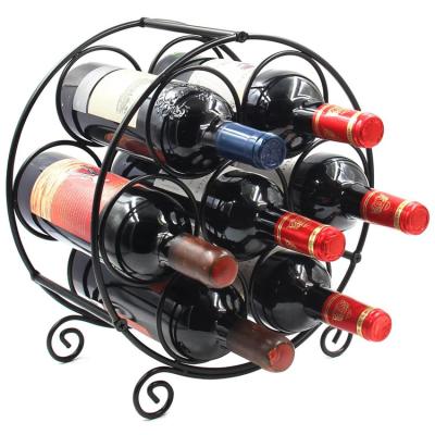 China Sustainable 7 Bottle Free Standing Countertop Metal Wine Rack for sale