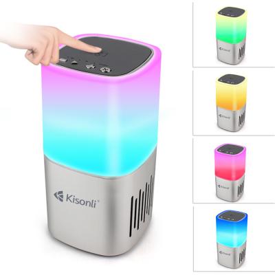 China Hot sales fashion wireless speaker wireless speaker toooth phone holder touch lamps blue colors LED light for sale