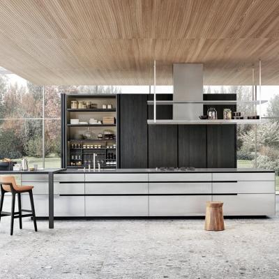 China Modern Custom Contemporary Made Kitchen Storage Furniture Modern Black Laminate Sideboard Island Design for sale