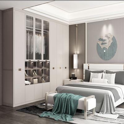 China Light Modern Simple Luxury Bedroom Wardrobe Combination Wardrobe Durable Wooden Minimalist Covered Household Wardrobe Room Cabinets for sale