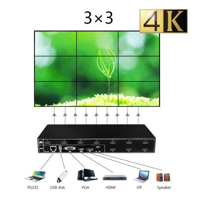 China Multi Signal 4K Video Wall Controller 1 Input 9 Output 3x3 2x3 3x2 2x4 4x2 2x5 USB VGA TV Video Wall Controller Processor for sale