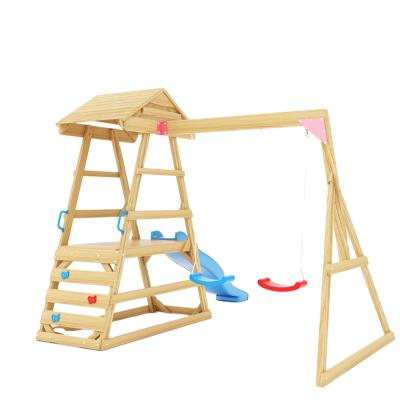 China China Cedar Multi Color Available Swing Sets Wooden Playground Outdoor Kids Playground Playground Equipment for sale