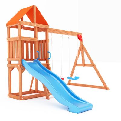 China attractive 3-12years backyard swing set with slide playground equipment for sale