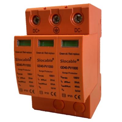 China Solar PV Slocable System Slocable System Surge Protection Device 1000V SPD Solar DC Lightning Arrester Three Phase for sale