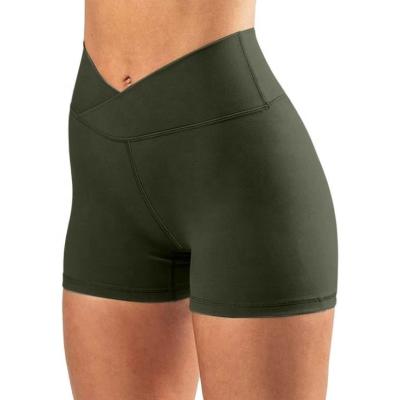 China Compression Breathable V-Shape Biker Shorts Summer Women Booty Gym Yoga Running Retraining Workout Plus Size Nylon Shorts for sale