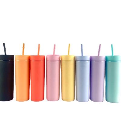 China BSCI Viable Disney Audited Manufacturer Double Wall Plastic Straw Acrylic Tumbler With Lid for sale