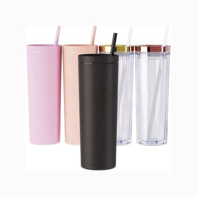 China BSCI Viable Disney Audited Double Wall Plastic Straw Tumbler Acrylic Clear Lean Manufacturer for sale