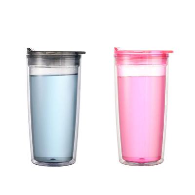 China Factory Supplier Sustainable Food Grade Double Wall Plastic Acrylic Clear Tumbler 20oz for sale