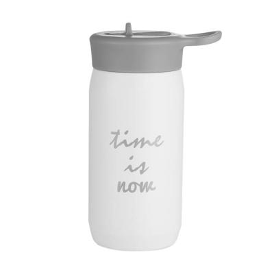 China 300ML 10OZ Reusable Metal Logo Customizable Insulation Vacuum Reusable Steel Water Bottle With Straw for sale