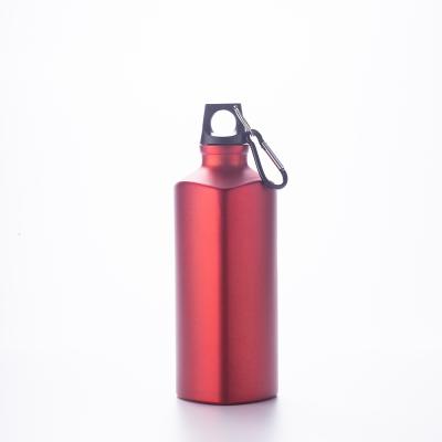 China BPA-FREE Viable Single Wall Aluminum Water Bottle With Carabiner, Aluminum Triangle Sports Bottle For Drinking for sale