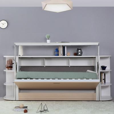 China Foldable Horizontal Wall Bed Free Standing Murphy Bed With Folding Up Desk for sale