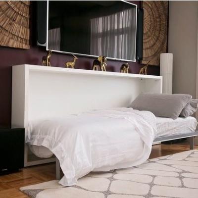 China Foldable single horizontal Murphy wall invisible bed, using aluminum alloy bed frame and thickened steel plate bed foot, stable and strong for sale