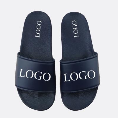 China Cushioning Classic Style PVC  customize LOGO black sliders slippers for men ,customize blank slide sandals slippers, men custom logo slides for sale