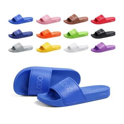 China Fashion Trend OEM Custom Black Slides Footwear Sandal PVC Custom Logo Slippers Men Plain Blank Slide Sandal Slippers Custom Logo Slide Sandal for sale