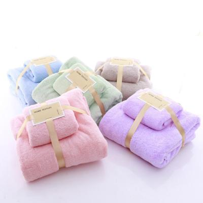 China Factory Supplier 80 Polyester 20 Polyamide Disposable Fleece Bath Towel Coral Set for sale