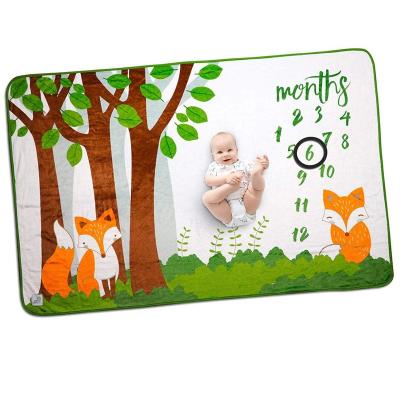 China Waterproof Hot Selling Customized News Month Photography Props Kids Baby Milestone Blanket for sale