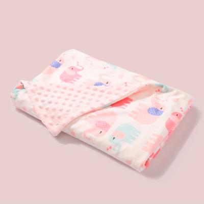 China Waterproof Custom Printed Newborn Baby Soft Minky Blanket for sale