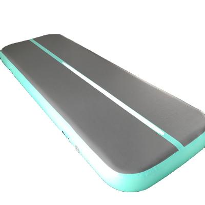 China Custom DWF+1.2mm Plato China Logo Sale Mint Green Air Gymnastics Track Mat Inflatable Air Track Set for sale