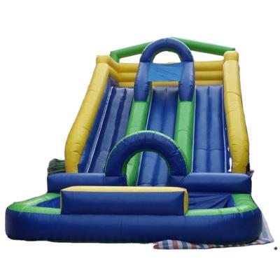 China 0.55mm PVC Tarpaulin China Safety Commercial Kids Adults Size PVC Inflatable Water Slide On Sale for sale