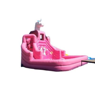 China Wholesale Price Durable Rose Castle Inflatable Bouncer With Water Slide Pool For Adult for sale