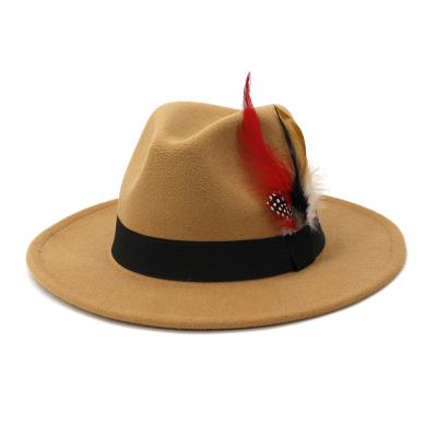 China 100% Plush Polyester Adults Short Brim Felt Hat Felt Hat Felt Hat Unisex Wool Felt Fedora Hat for sale