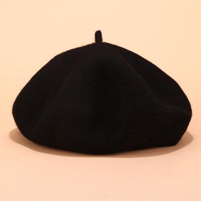 China Wholesale Striped Lady Beret Hat 100% Wool With Different Colors Fashionable And Warm Beret Hats In Stock for sale