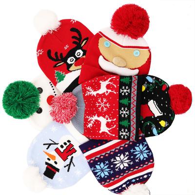 China Factory Wholesale 2021 New Hat COMMON Christmas Knitted Gift Warm Christmas Head Covers Winter Hats for sale