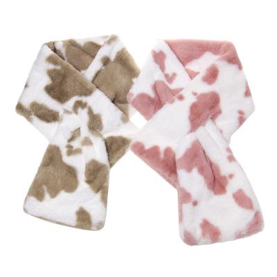 China 2020 New Style Fashionable Plush Cow Printing Hot Spot Thicken High Quality Fluff Scarf for sale