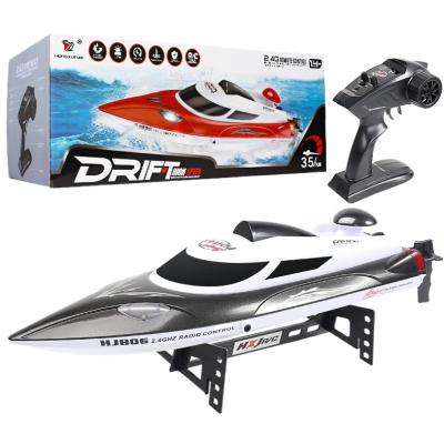 China Anti overturning function HongXunJie 2.4G Remote Control Boat Speed Adjustment Double Waterproof High Speed Boat for Swimming Pool or River for sale