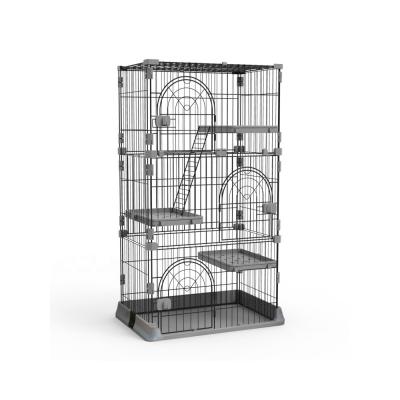 China Habitat Crate Large Cat Viable House 3 Layer Steel Wire Indoor Cat Cage for sale