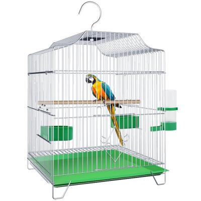 China Factory direct sales breathable parrot cage portable electroplate iron wire breeding bird cage for sale