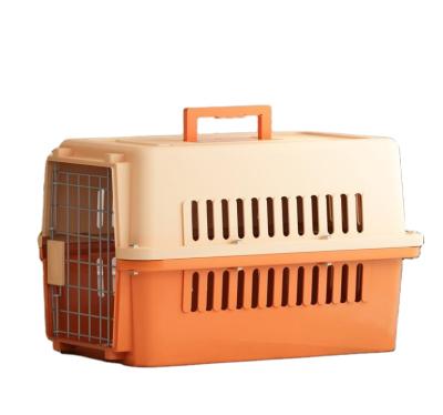 China Viable Portable Plastic Cats and Dogs Air Transport Pet Carrier Box Dog Air Transport Shipping Box for sale