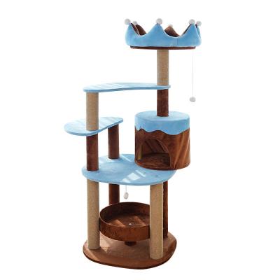 China Hot Selling Cat Tree Tower Cat Play Viable House Cat Climbing Frame with Good Quality for sale