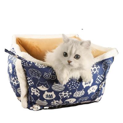 China Luxury Stocked Cat Bed Hammock Deep Pet Sleep Beds Accessories Hanging Design Cat Pet Beds for sale